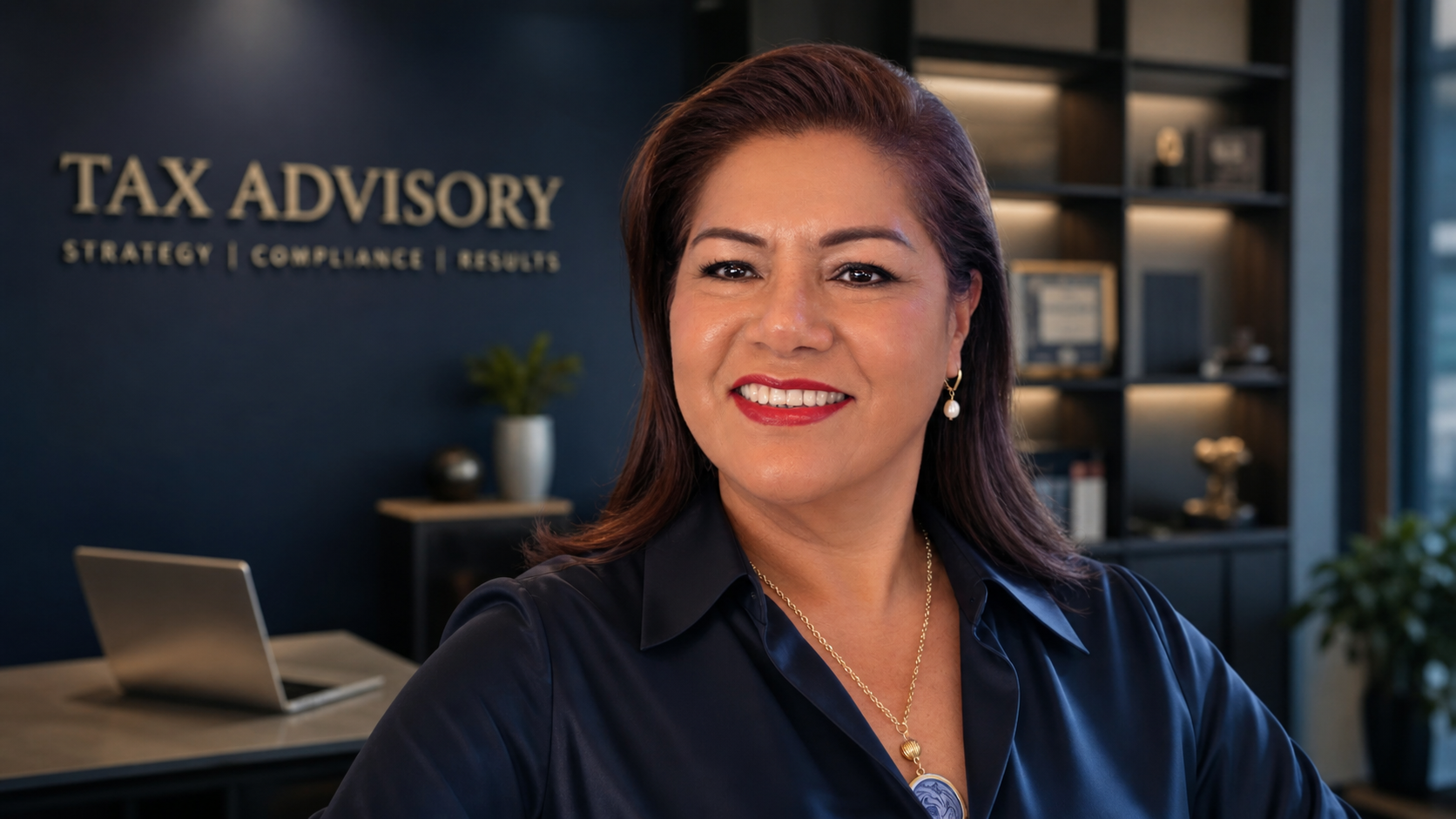 Strategic Tax Advisor at Luz4YourWealth - professional portrait in executive office